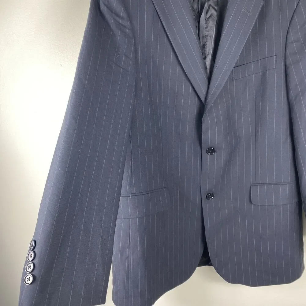 Brooks Brothers Jacket Sports Coat 41 R Madison Fit Navy Pinstripe Wool